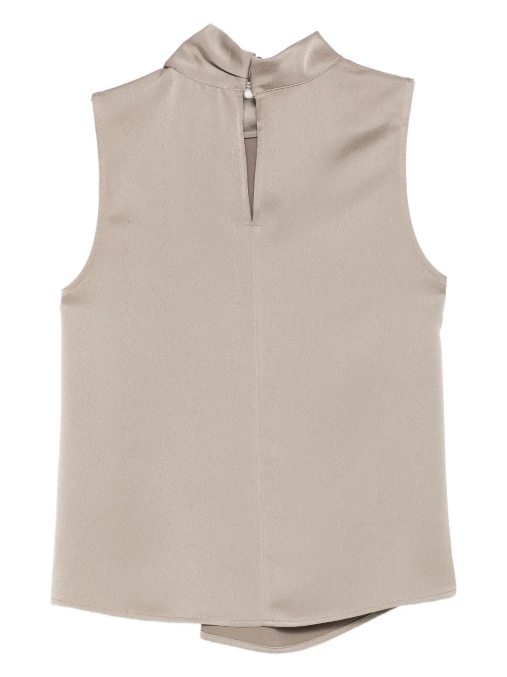 SO ALLURE draped high-neck top - Beige