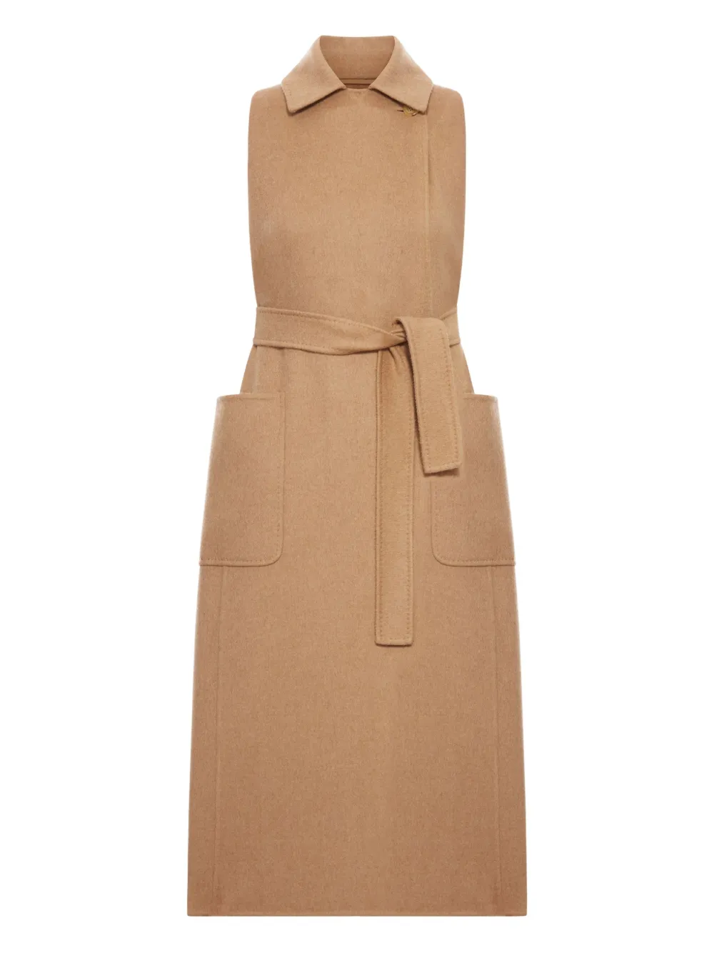 Max Mara パッチポケット ベルテッド コート - ブラウン Max Mara パッチポケット ベルテッド コート - ブラウン
