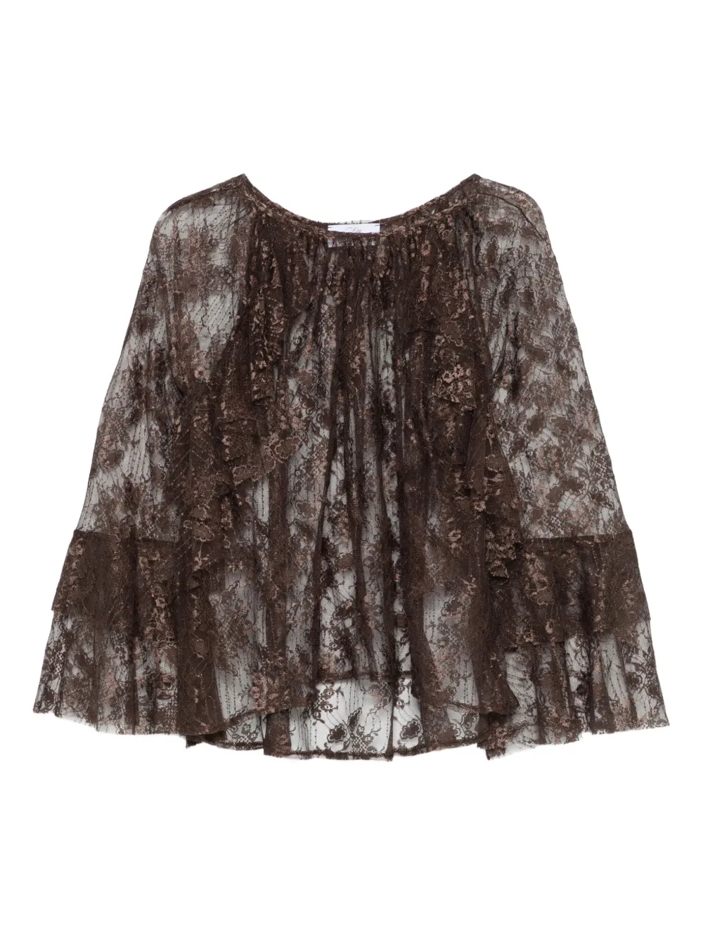SO ALLURE blouse volantée à fleurs | marron | Image 1