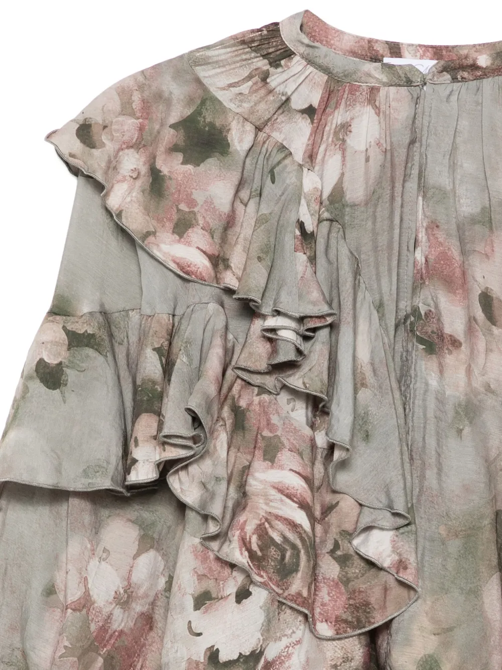 So Allure Floral-print Ruffled Blouse In Multi
