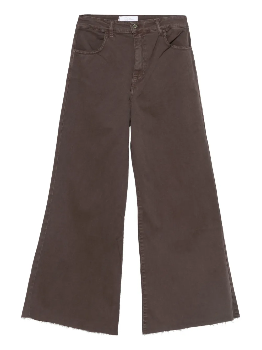 So Allure Raw-cut Trousers In Brown
