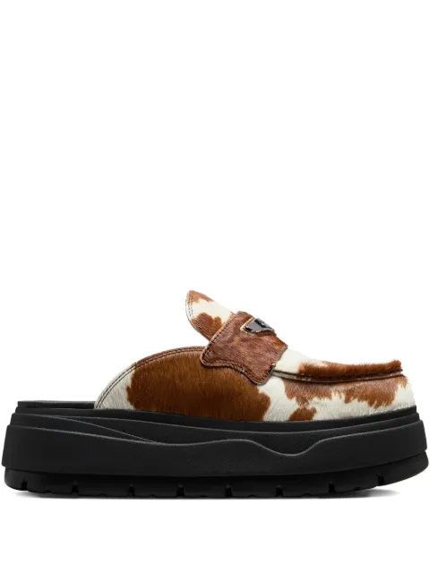 Jordan cow-print leather loafers