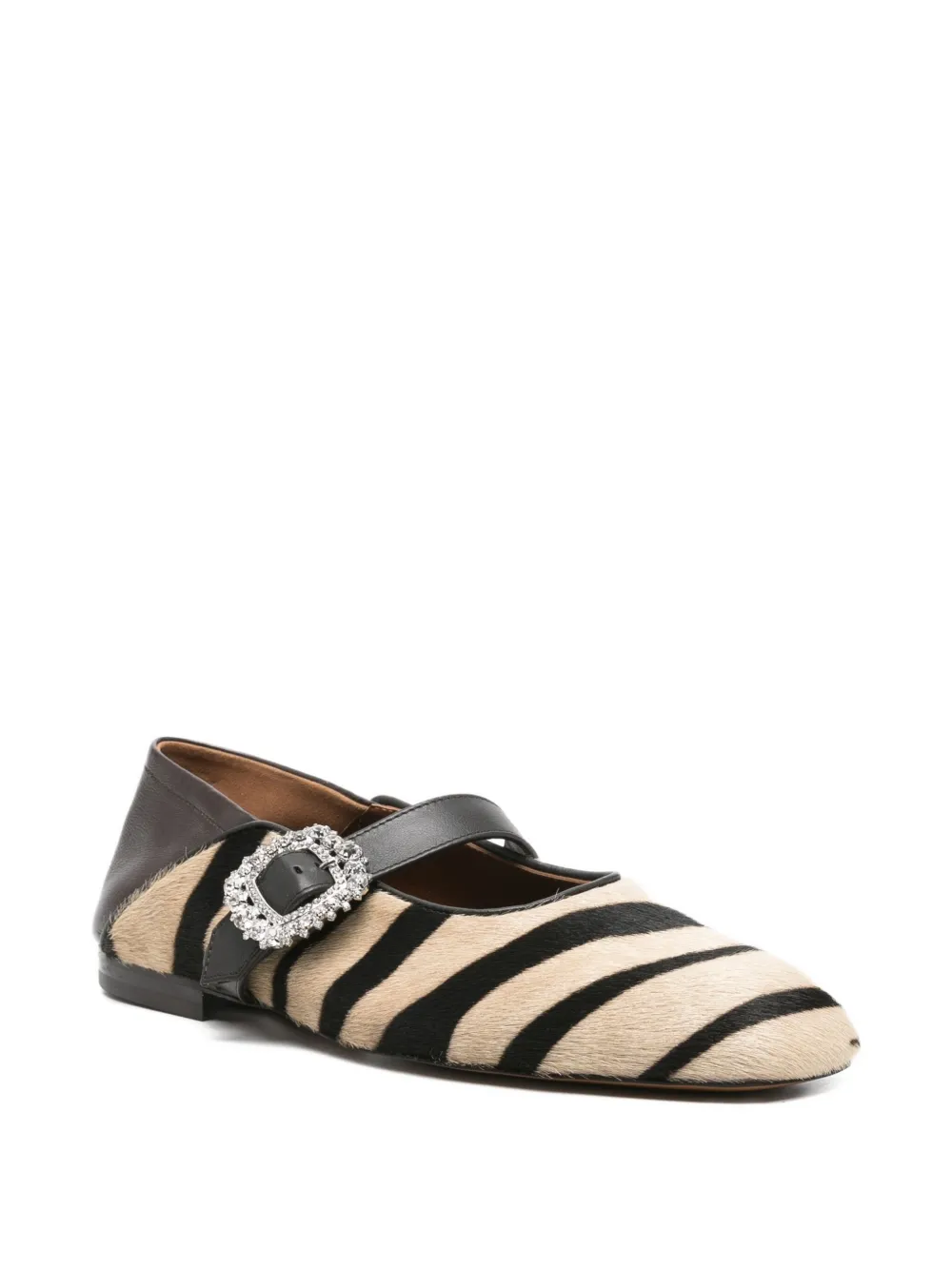 Wales Bonner Striped Buckle-fastening Ballet Flats In Multi