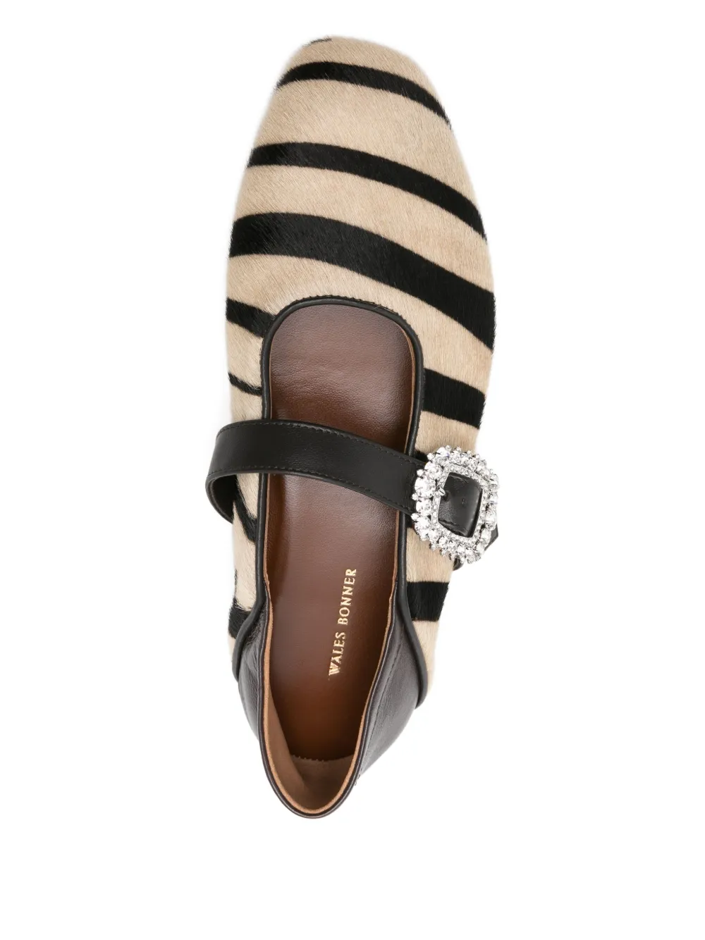 Wales Bonner Striped Buckle-fastening Ballet Flats In Multi