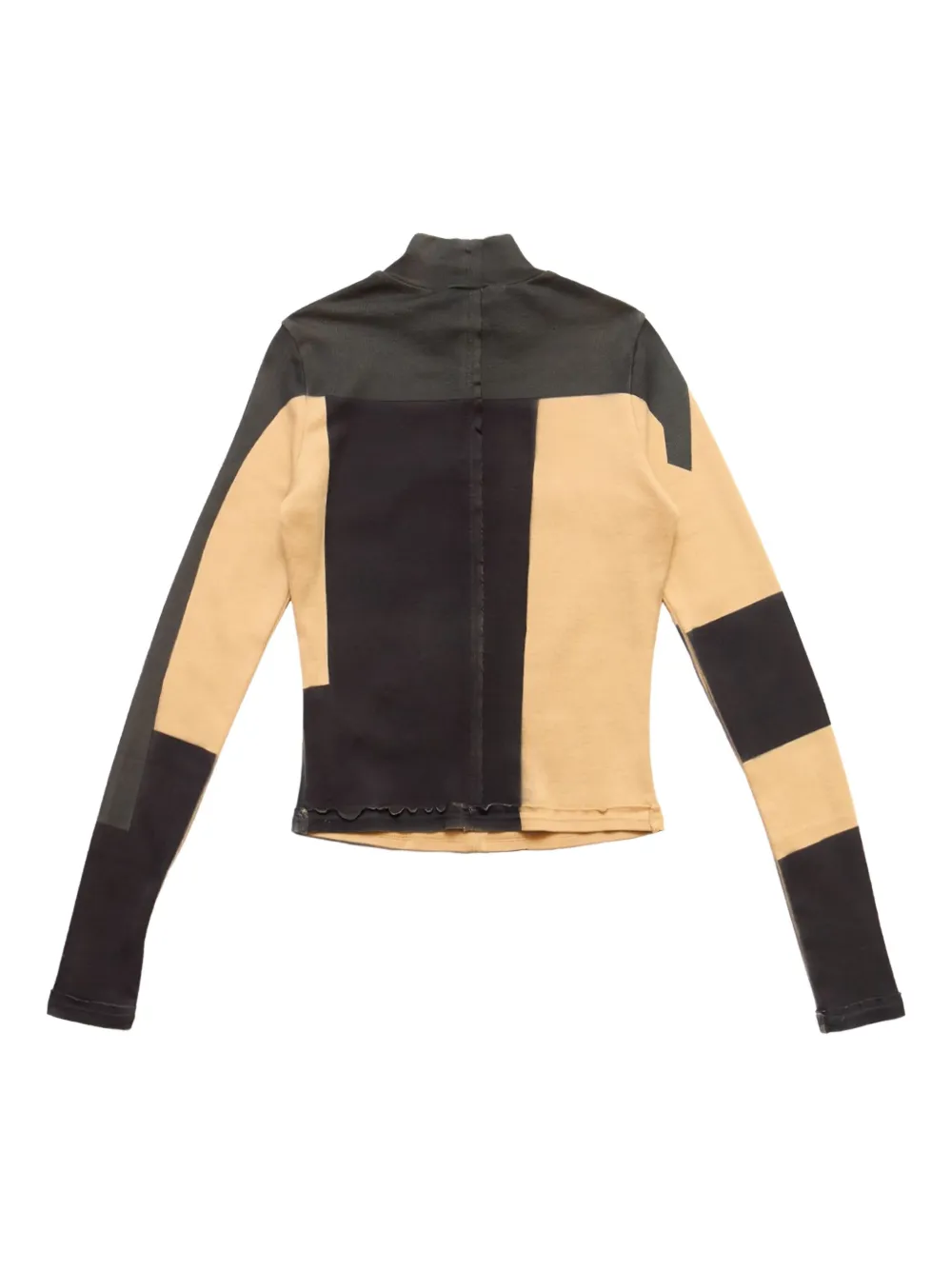 Eckhaus Latta Redacted Lapped Baby Turtleneck Top In Animal Print