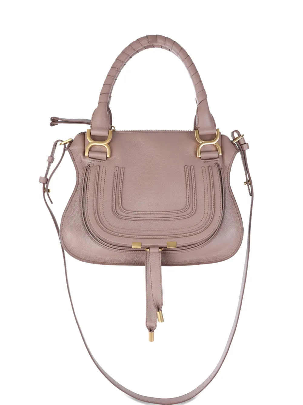 Chloé Small Marcie Leather Tote Bag In Pink