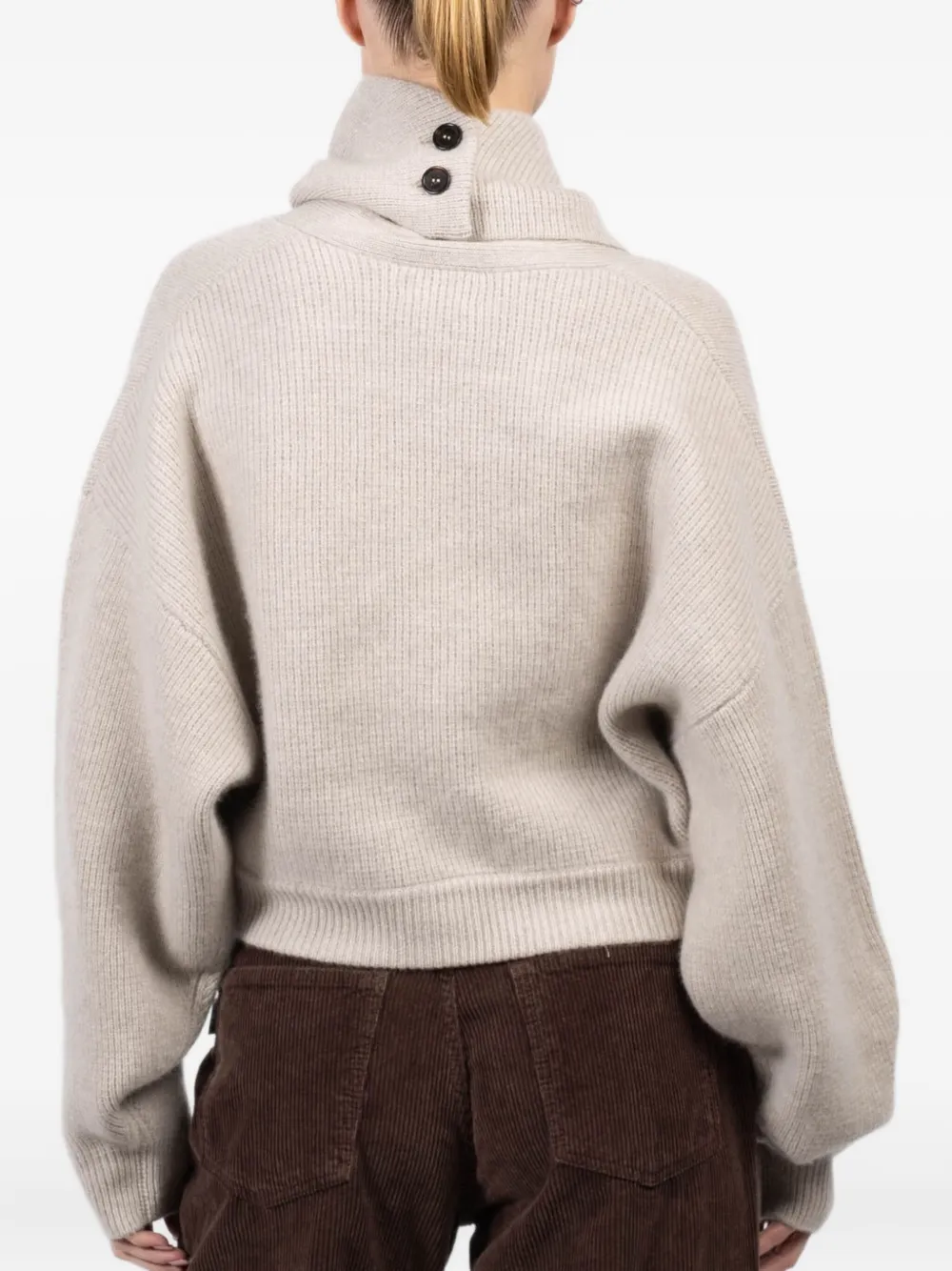 Le Kasha Cashmere Detachable-scarf Derios Cardigan In Neutral