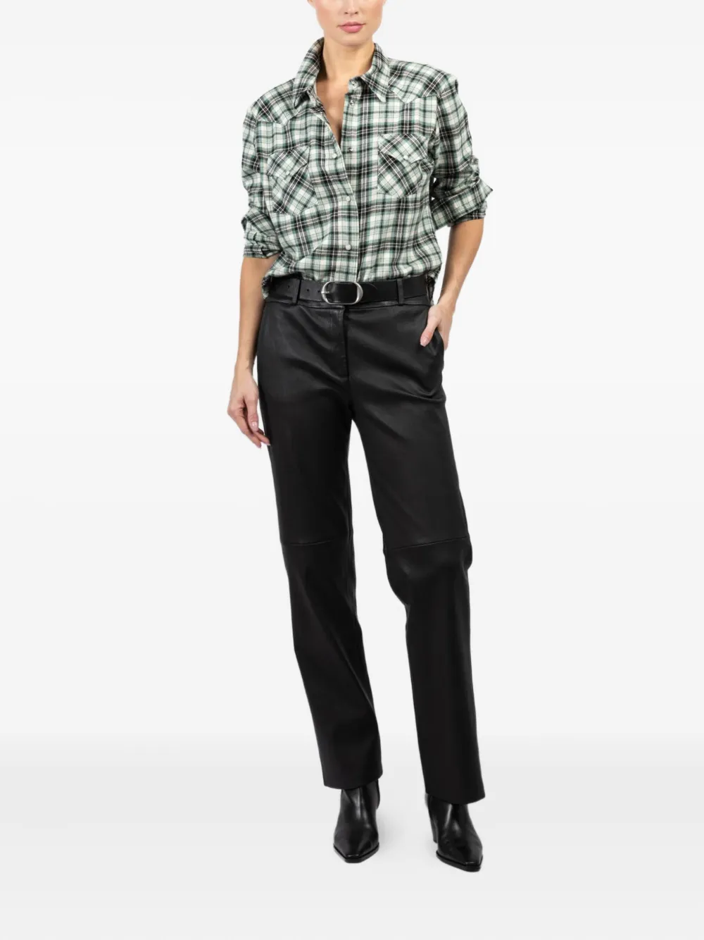 CISSA Geruit blouse - Grijs