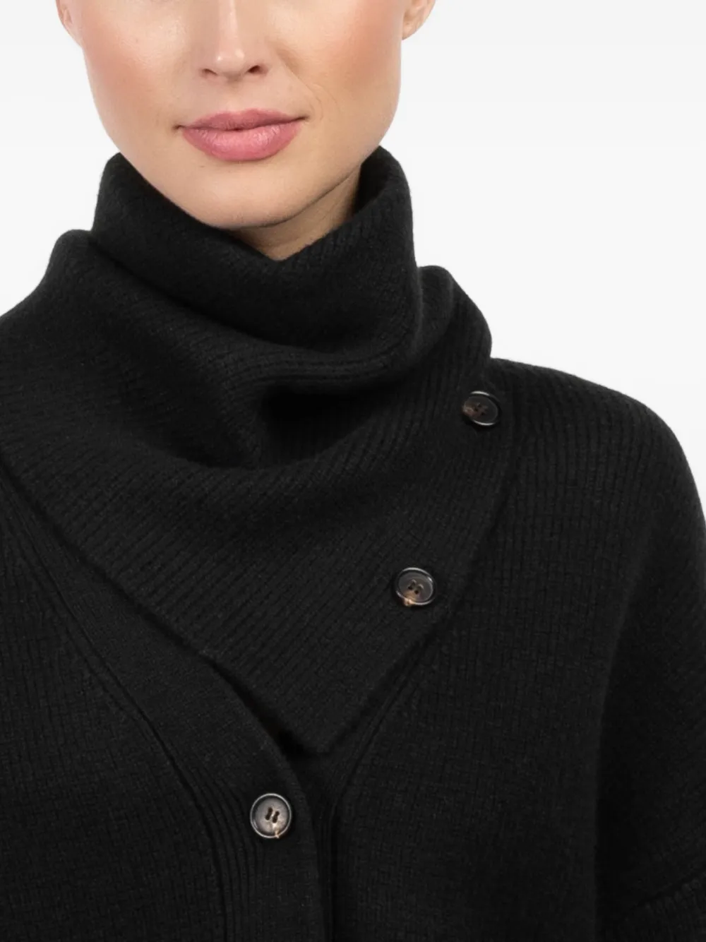 Le Kasha Vest met knopen Zwart