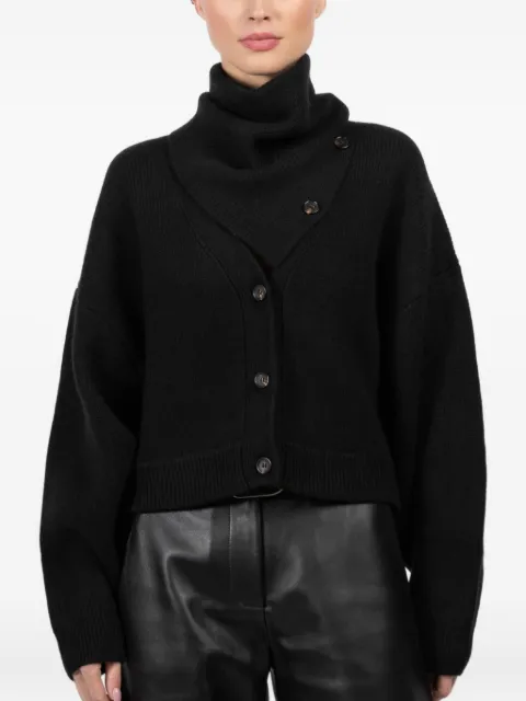 Le Kasha asymmetric-neck buttoned cardigan