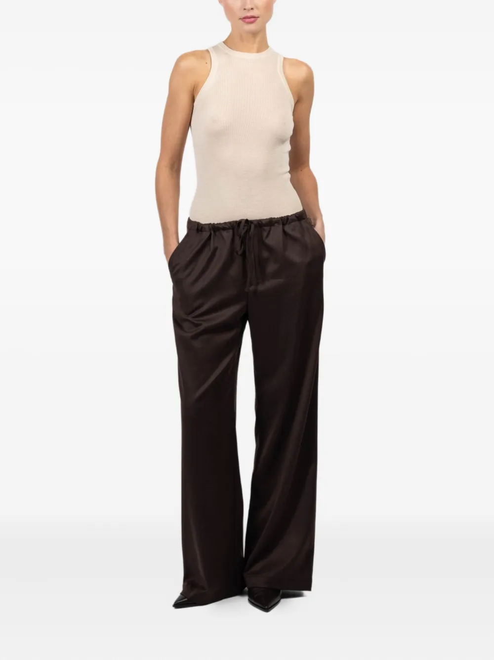Sablyn Gemma Drawstring Trousers In Brown
