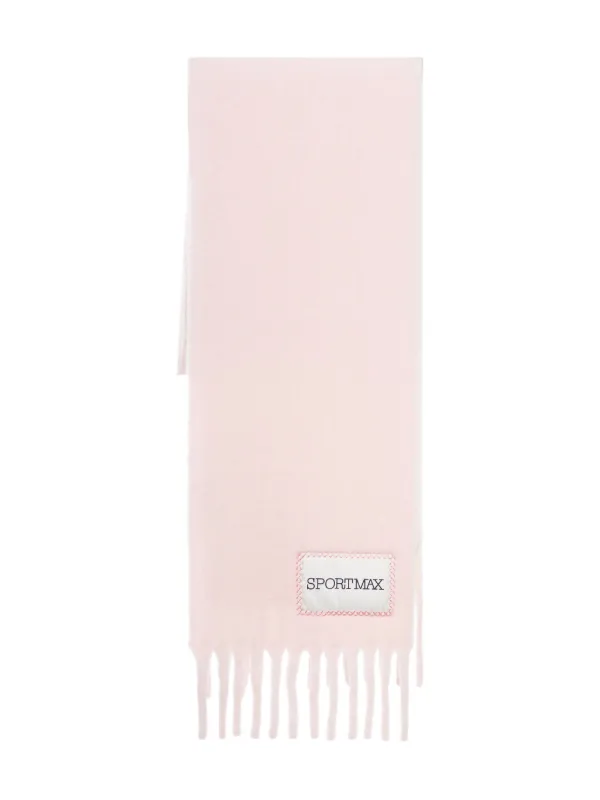 Sportmax Fringed Alpaca Scarf in Pink