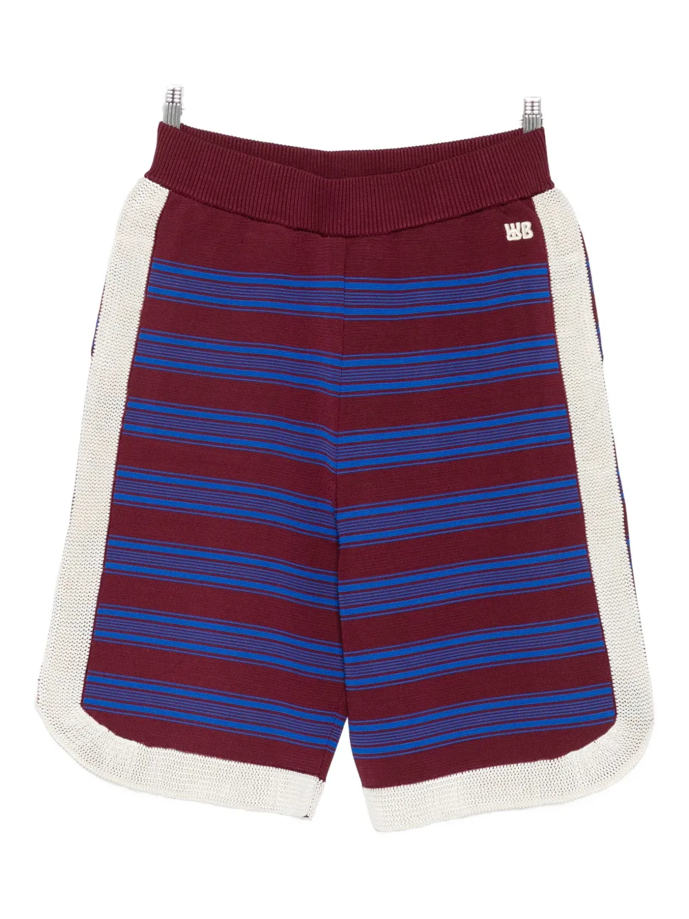 Wales Bonner striped knitted shorts - Rosso