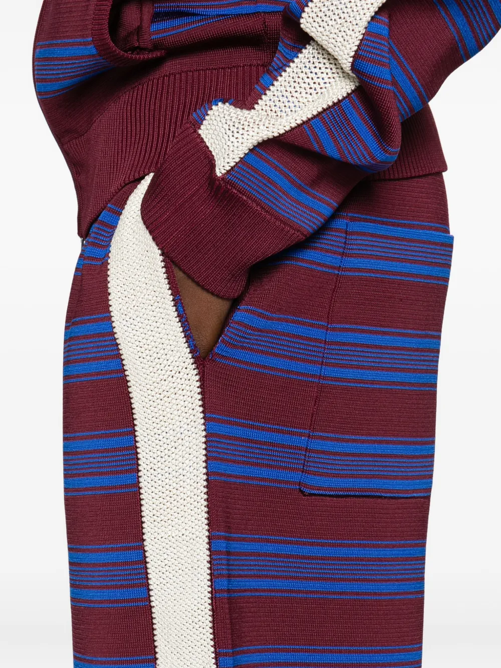 Wales Bonner Striped Knitted Shorts In Burgundy