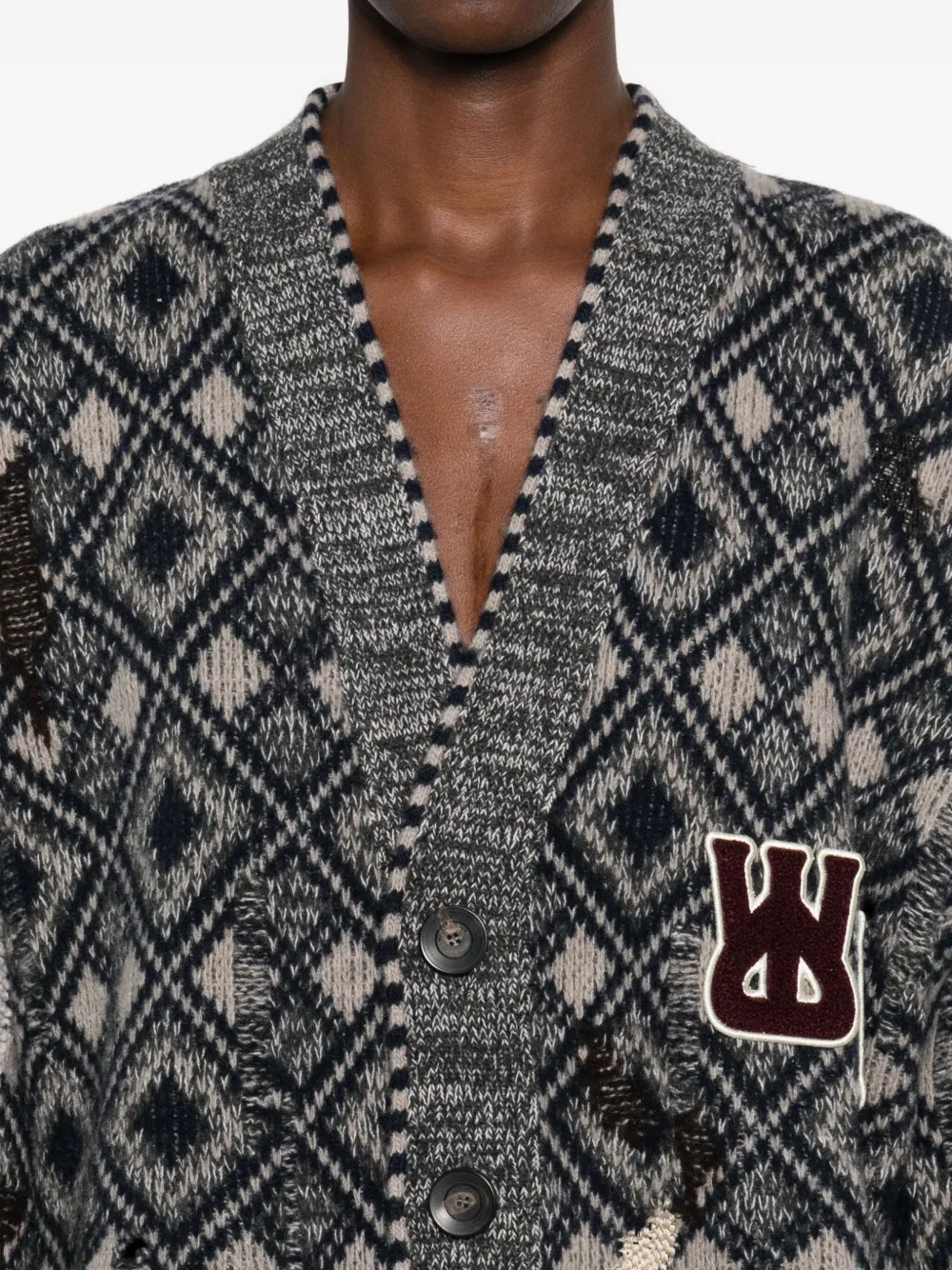 Wales Bonner Sibling Cardigan In Gray