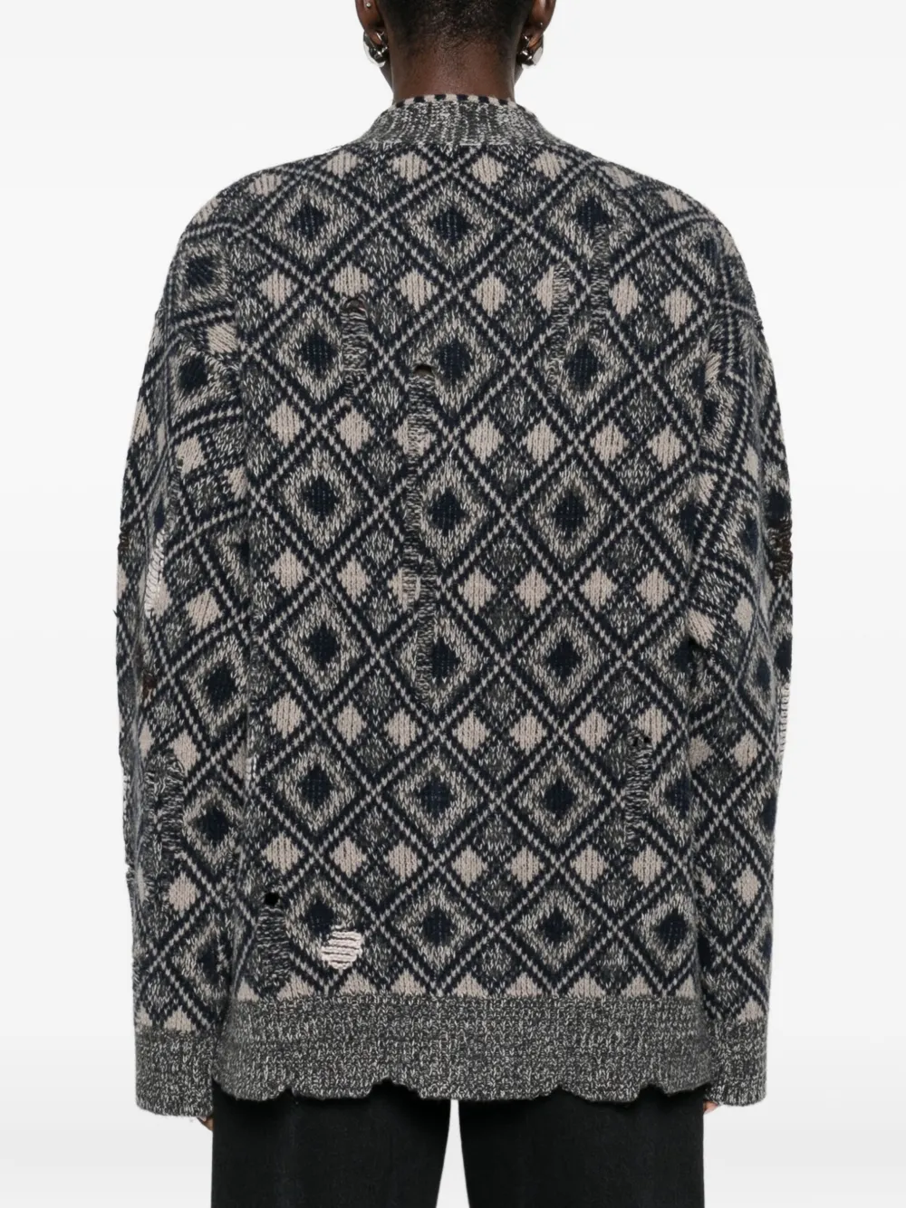 Wales Bonner Sibling Cardigan In Gray