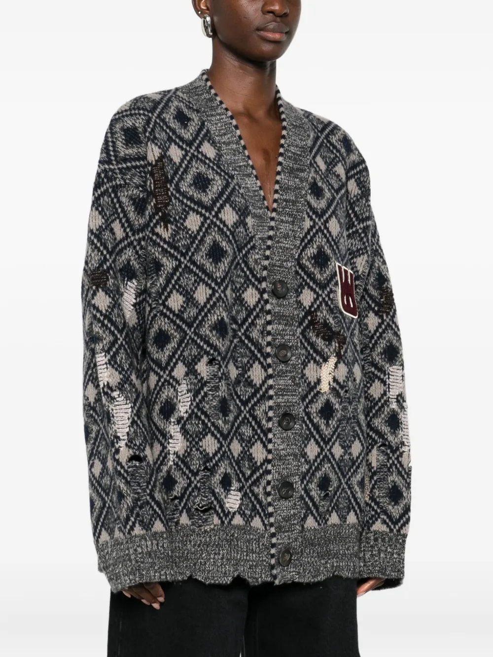 Wales Bonner Sibling Cardigan In Gray