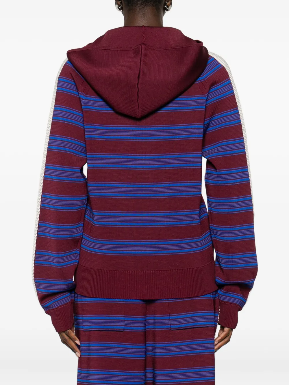 Wales Bonner Striped Zip-up Hoodie In Red
