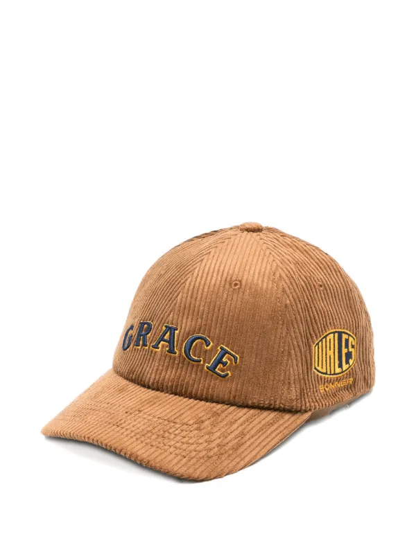 Wales Bonner Grace Corduroy Cap in Brown