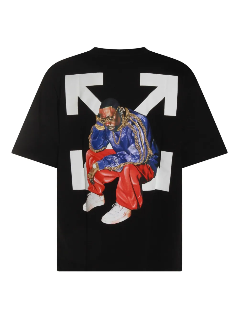 Off-White T-shirt met grafische print - Zwart