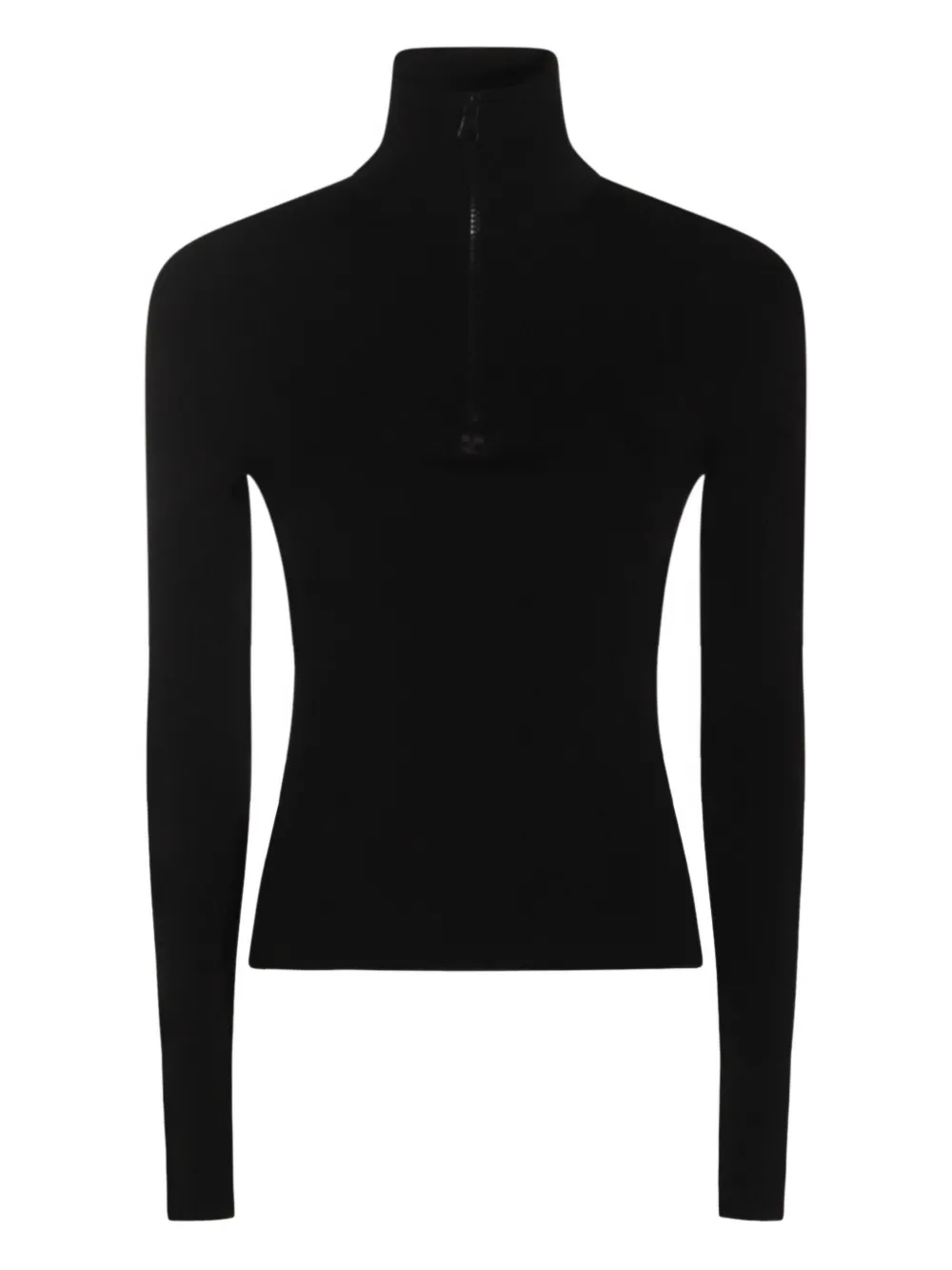 Courrèges zip-neck wool sweater | Black | Image 1