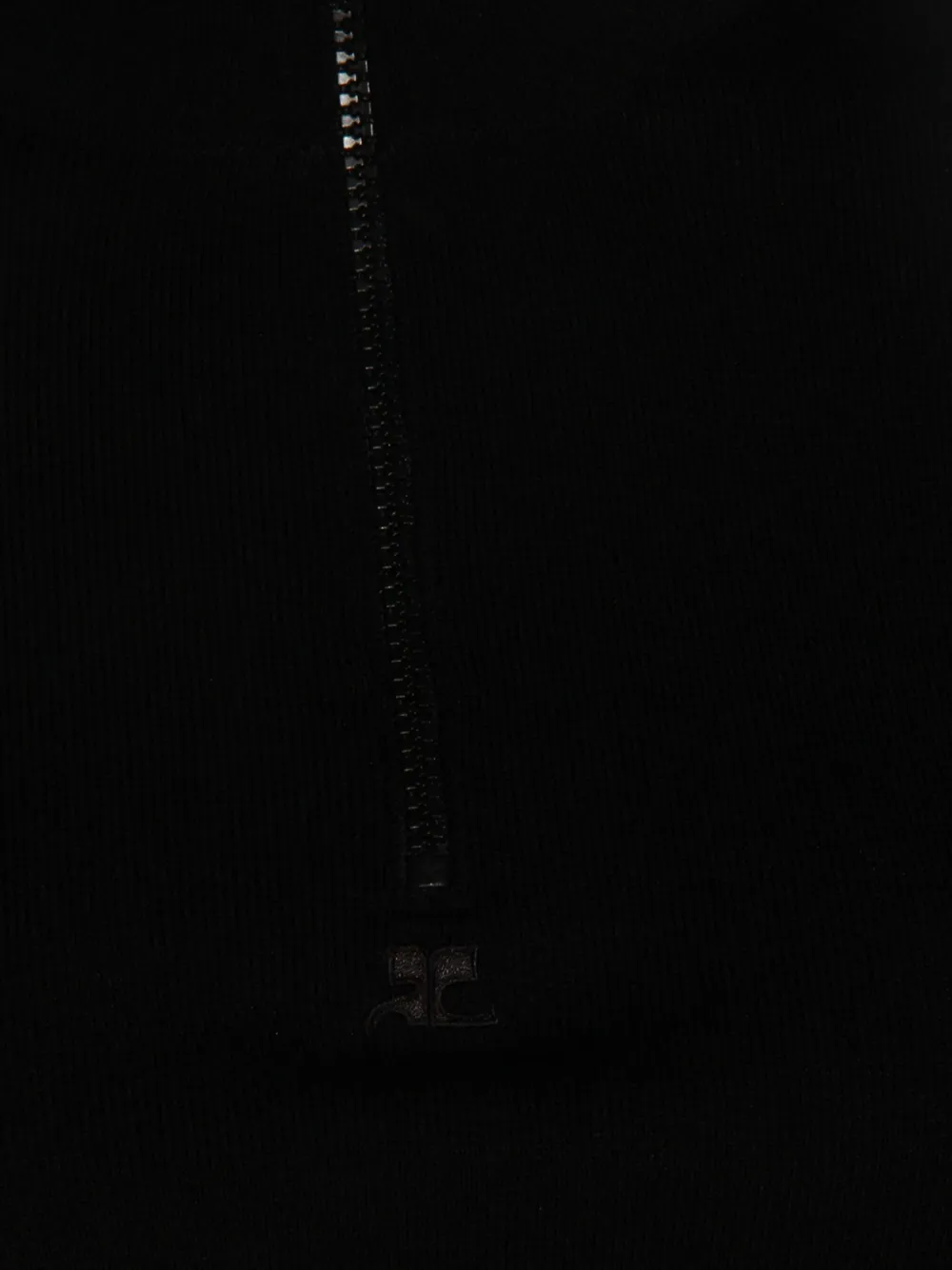 Courrèges Zipped Mockneck Sweater In Black