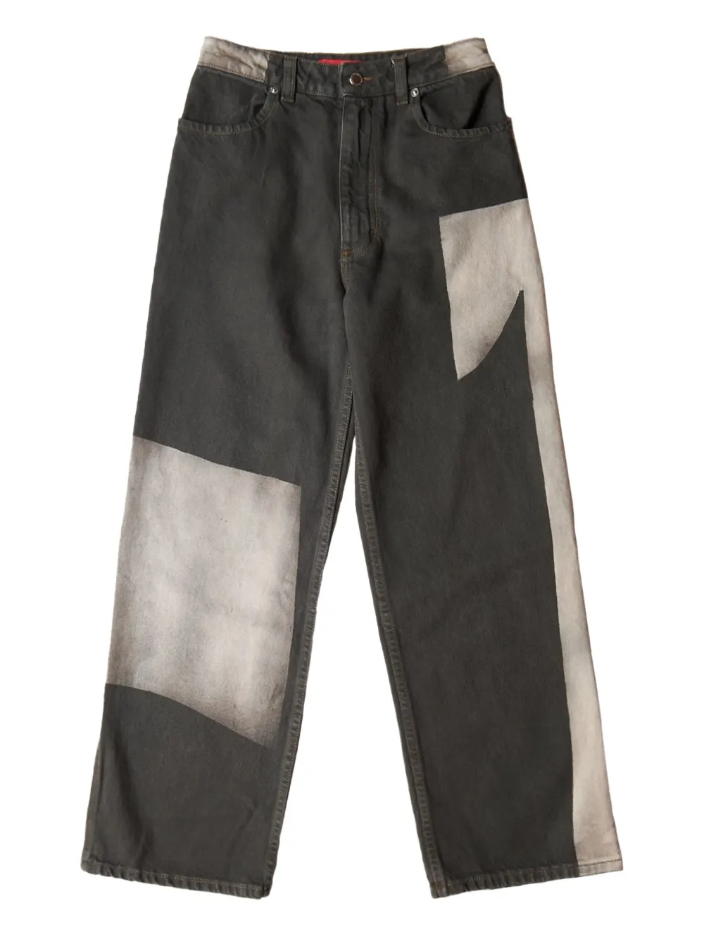 Eckhaus Latta Patchwork Wide-leg Jeans In Gray