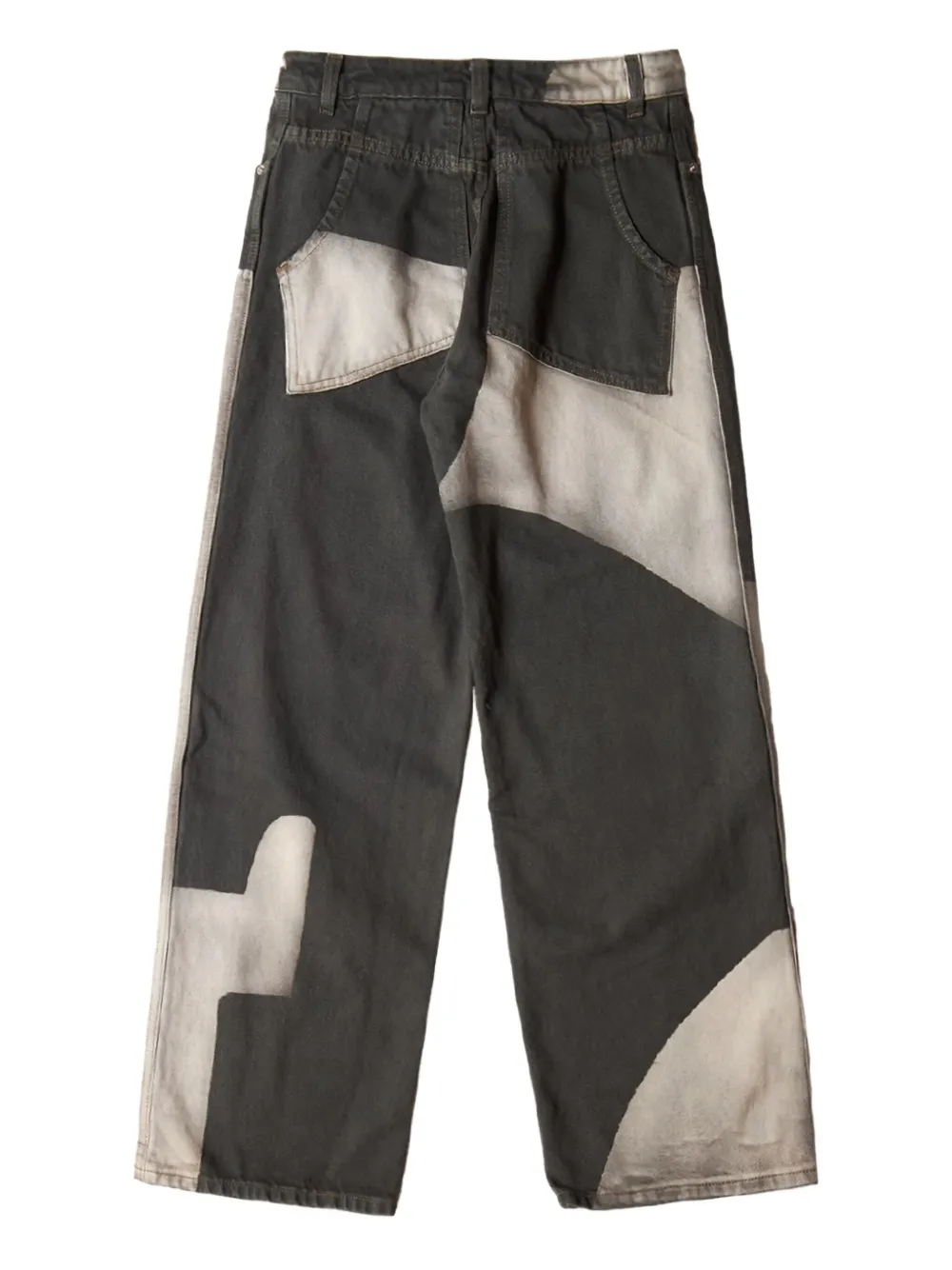 Eckhaus Latta patchwork wide-leg jeans - Zwart