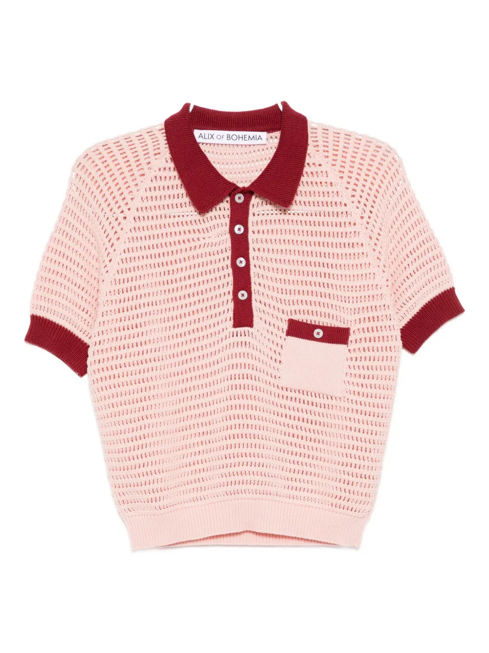 Alix of Bohemia LESSI blushed crochet top | Pink | Image 1
