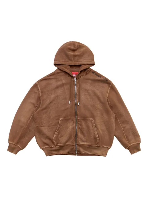 Eckhaus Latta Bison zip-front hoodie