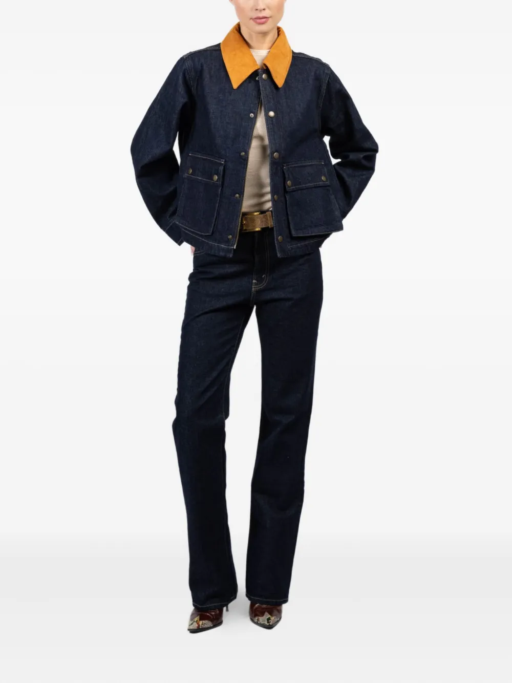 The Great The Denim Swingy Jacket Midnight Rinse In Blue