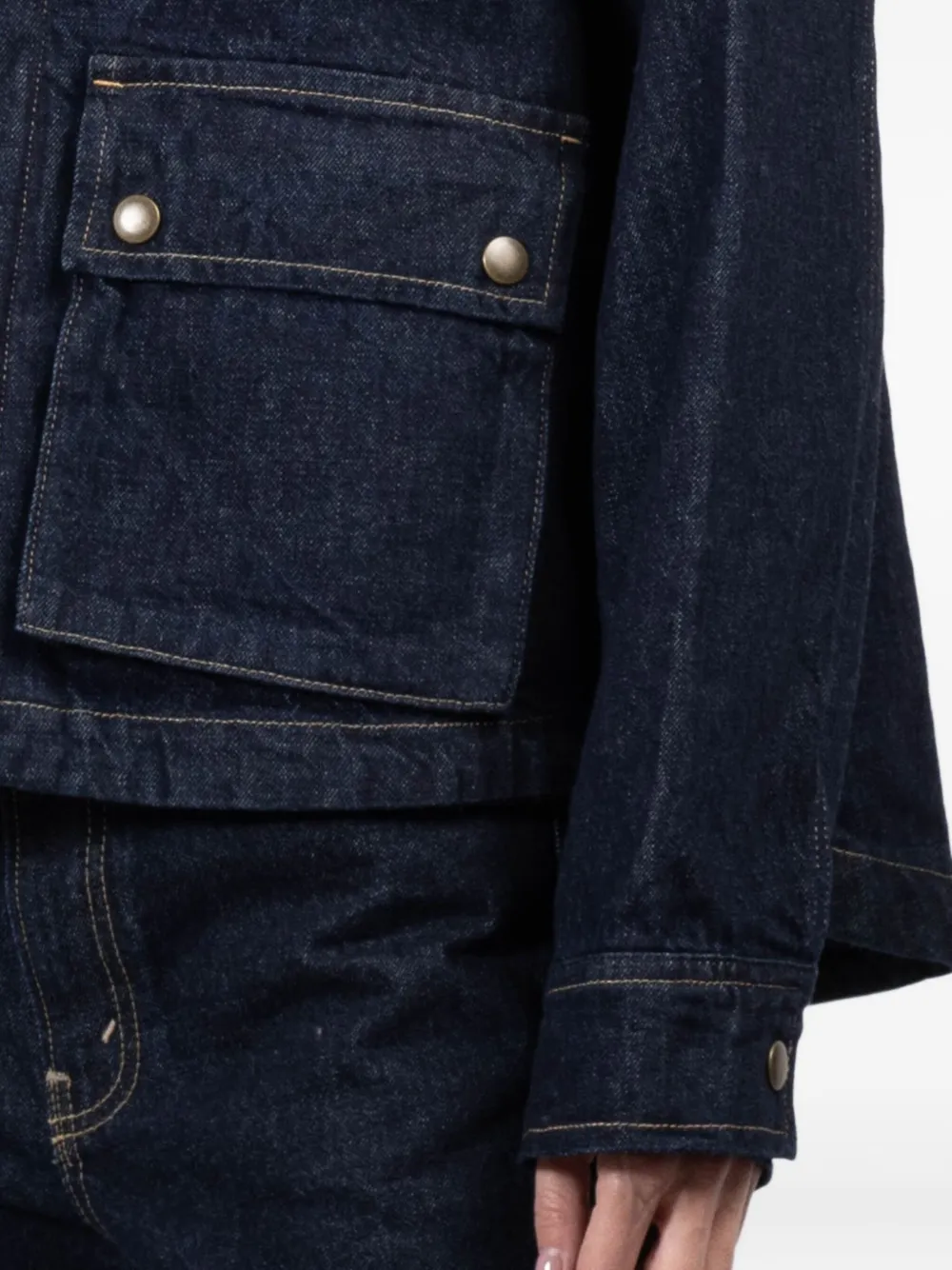 The Great The Denim Swingy Jacket Midnight Rinse In Blue