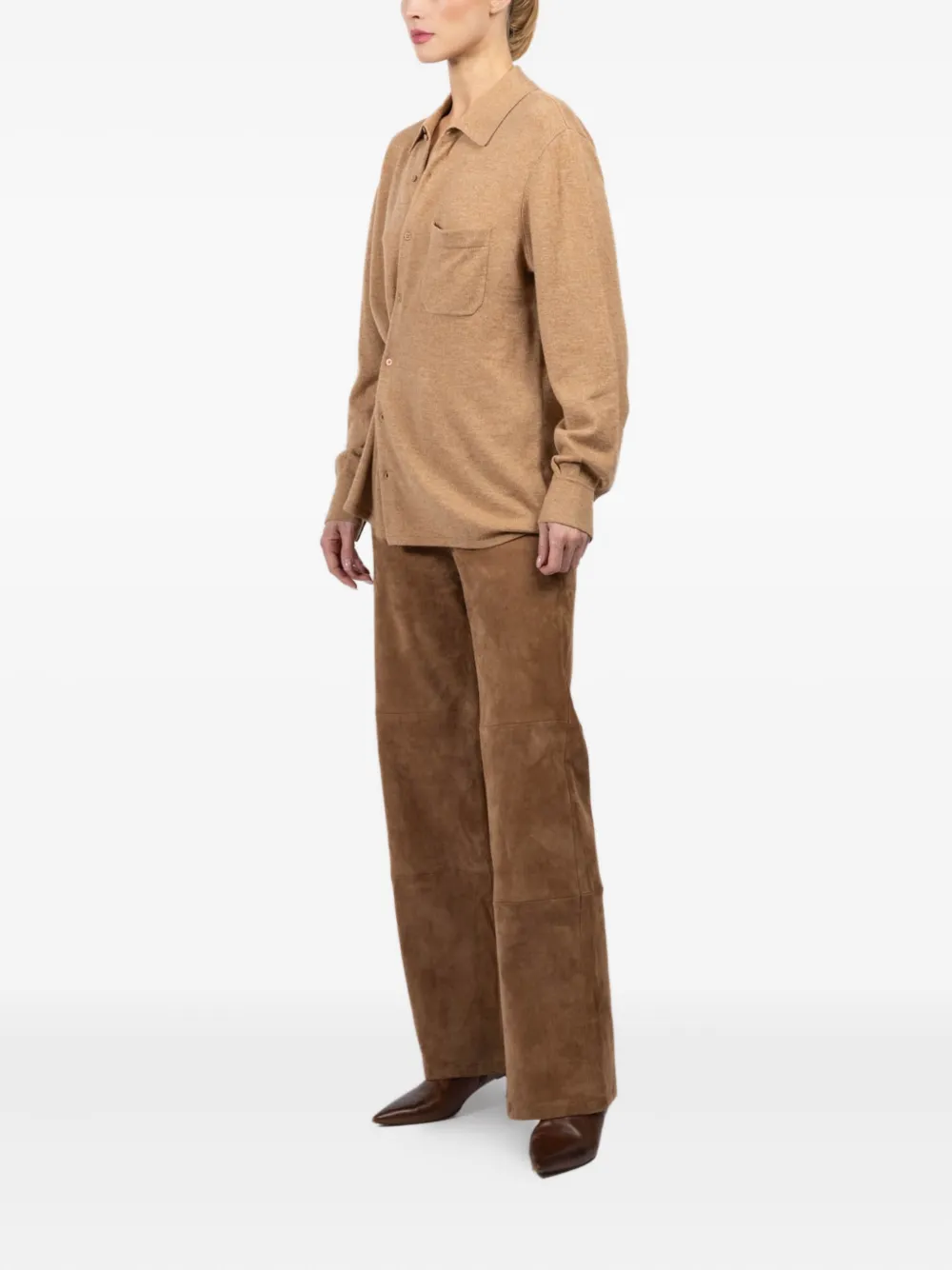 CISSA cashmere-blend shirt - Bruin