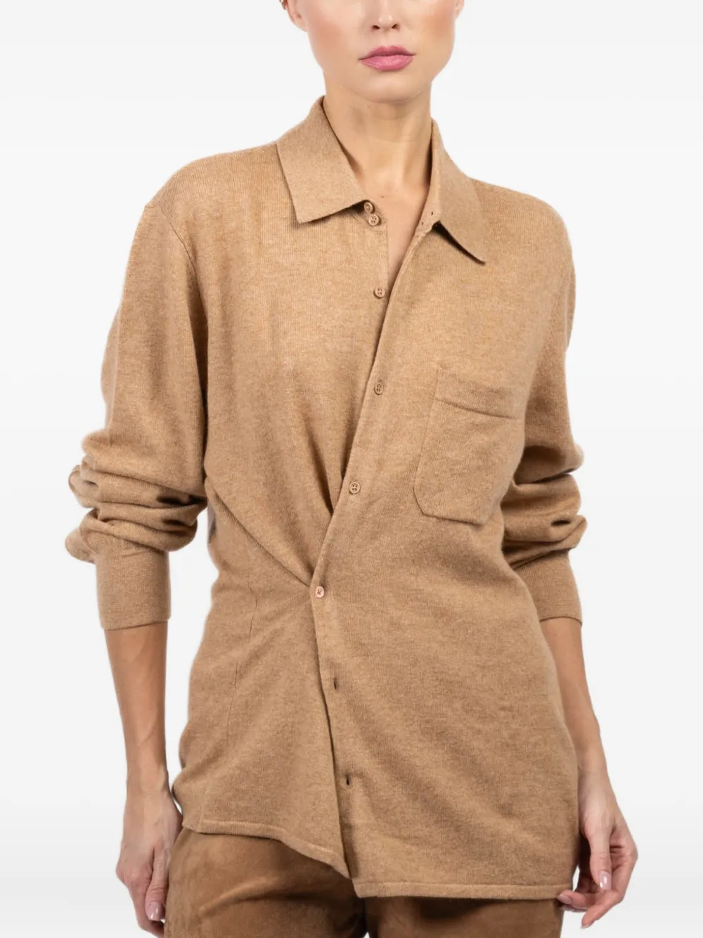 Cissa Cashmere-blend Shirt In Gold