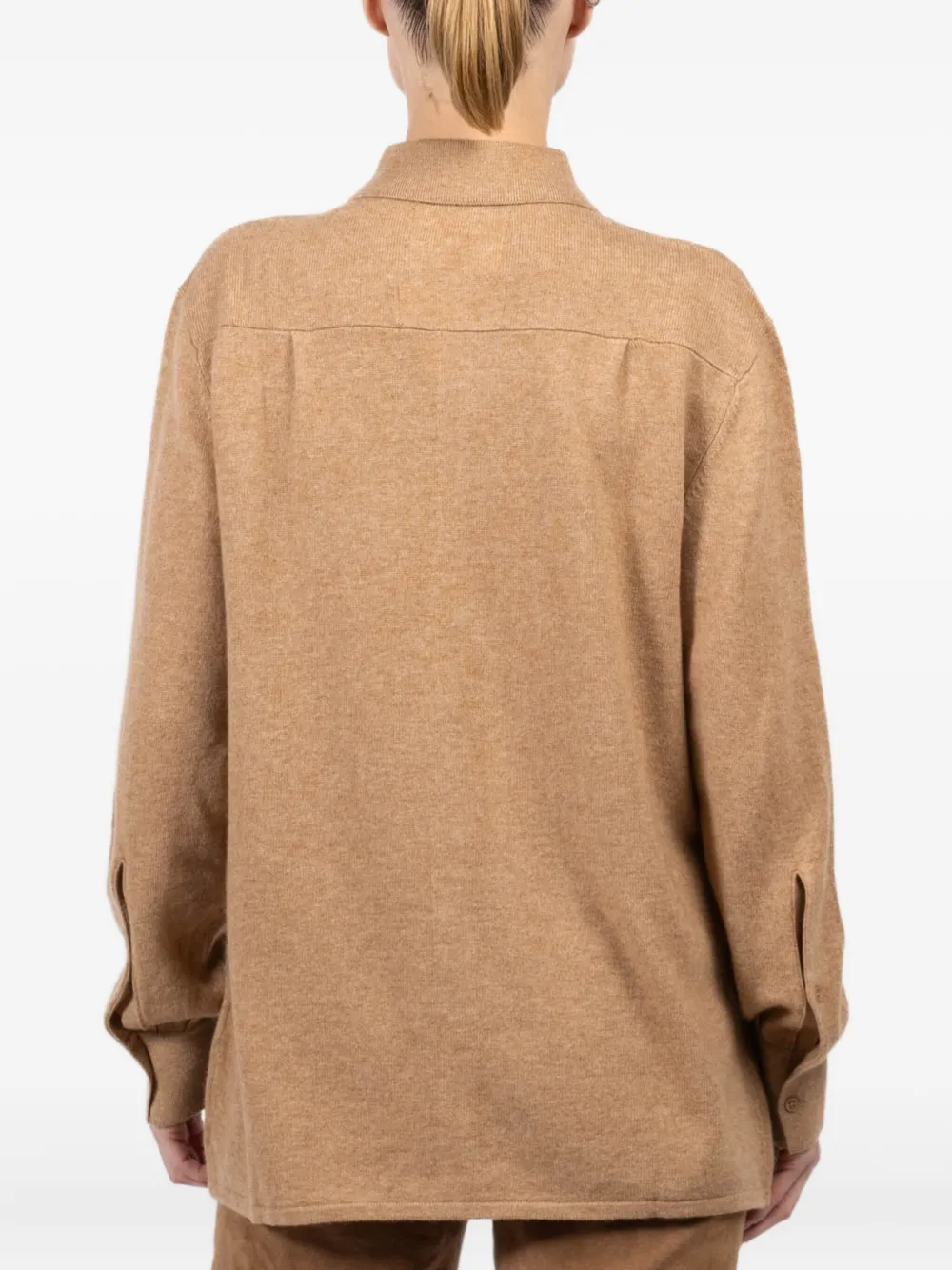 Cissa Cashmere-blend Shirt In Gold