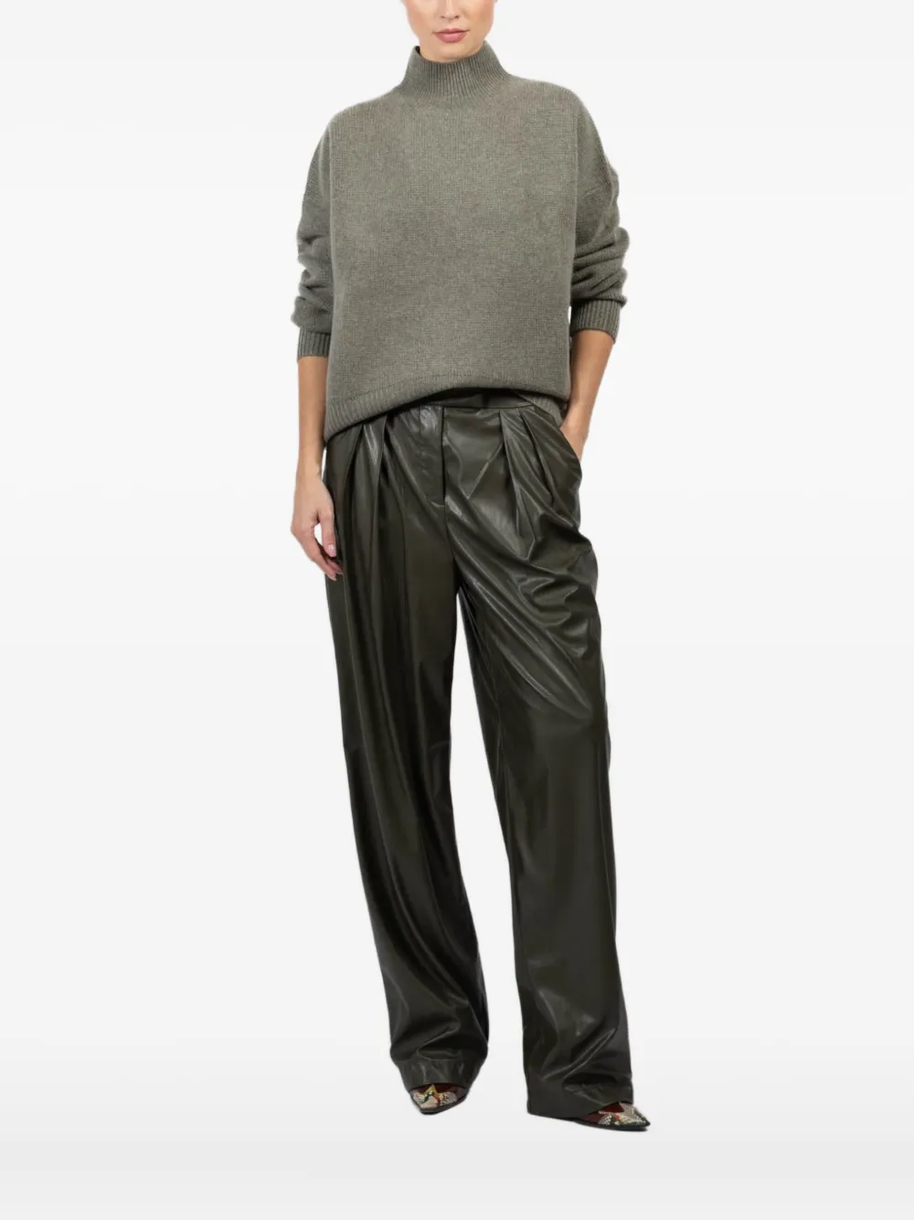 Le Kasha high-neck ribbed sweater | Grey | Image 1