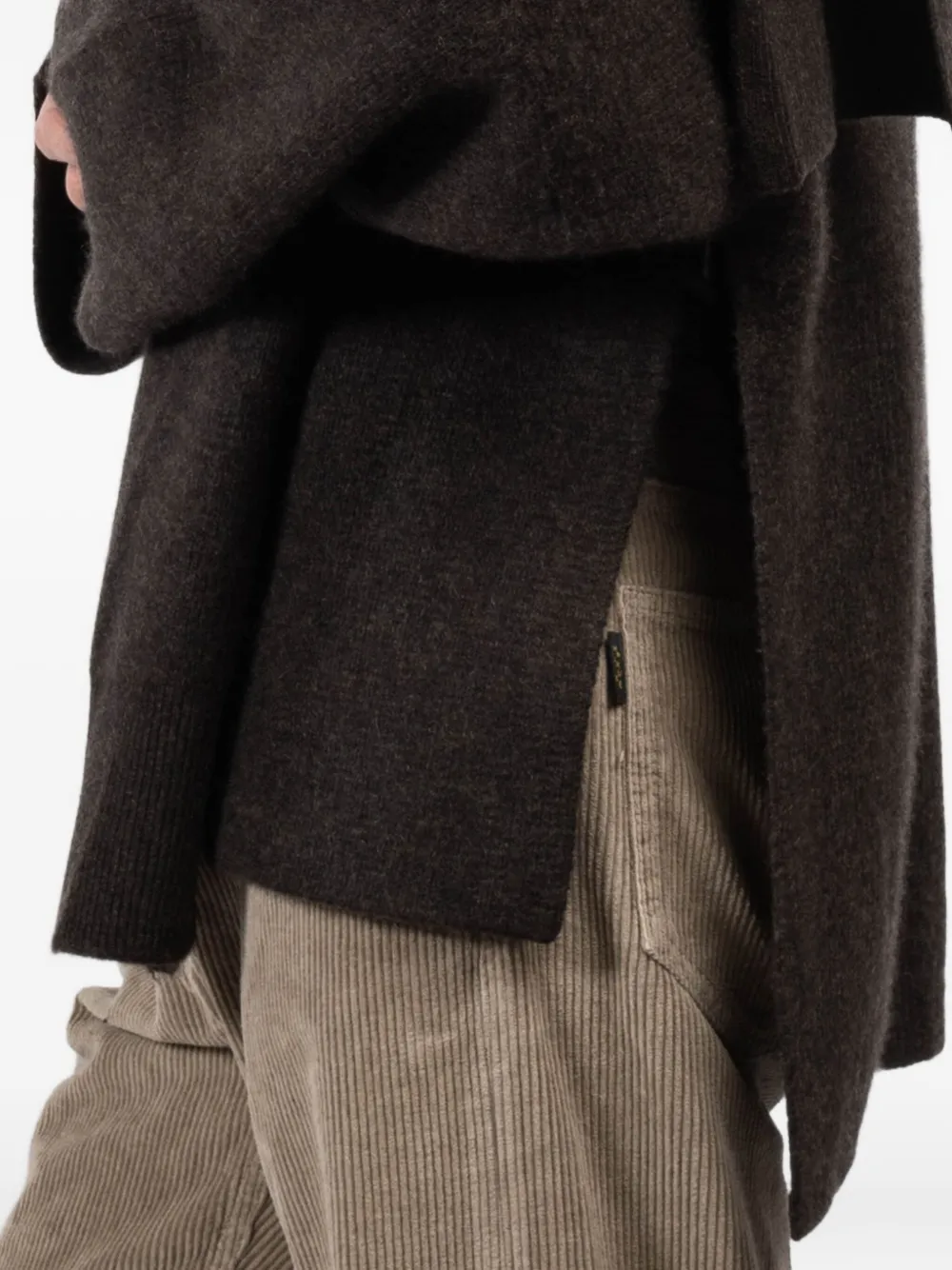 Le Kasha Attached-scarf Cashmere Cardigan In Brown