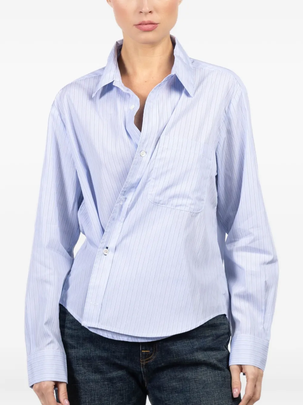 CISSA Gestreept blouse Blauw