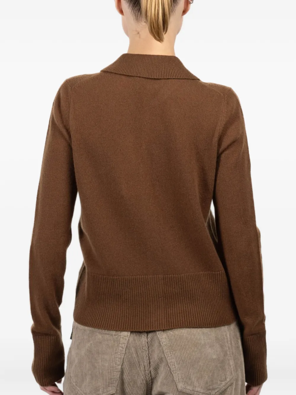 Le Kasha Buttoned Polo-neck Cardigan In Brown