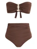 Brigitte embellished high-waisted bikini - Brown