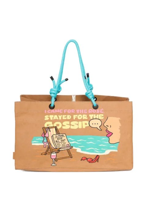 Brigitte rope-handle printed beach bag