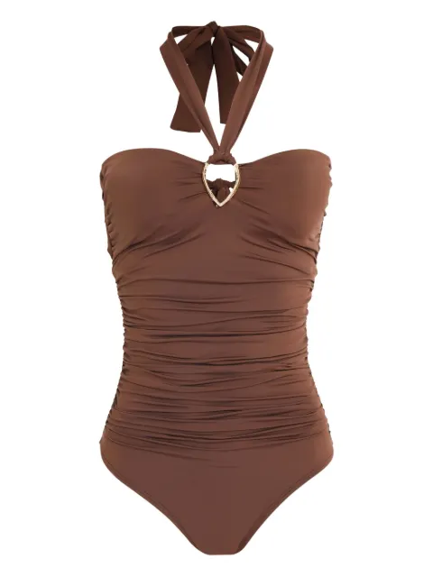 Brigitte Margareth halter-neck ruched swimsuit