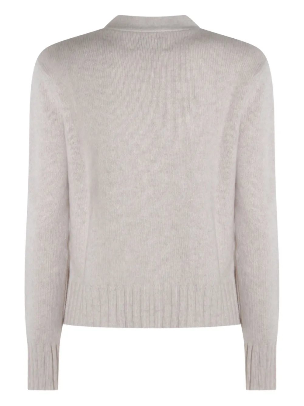 Kujten V-neck Knitwear With Ribbed Hem And Pockets In Neutral