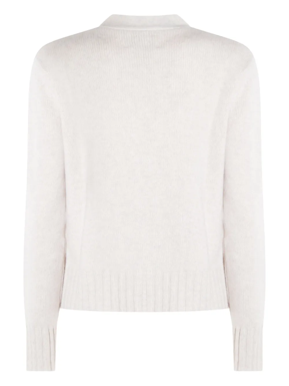 Kujten V-neck Knitwear With Ribbed Hem And Pockets In Neutral