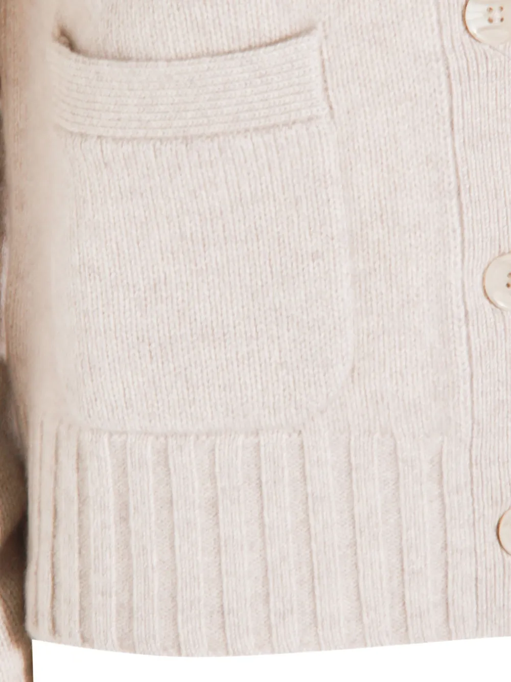 Kujten V-neck Knitwear With Ribbed Hem And Pockets In Neutral