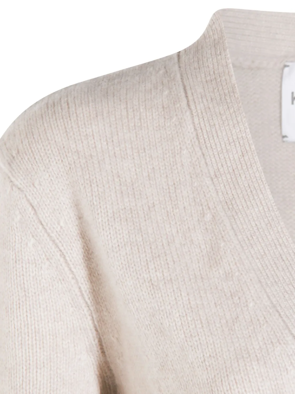 Kujten V-neck Knitwear With Ribbed Hem And Pockets In Neutral