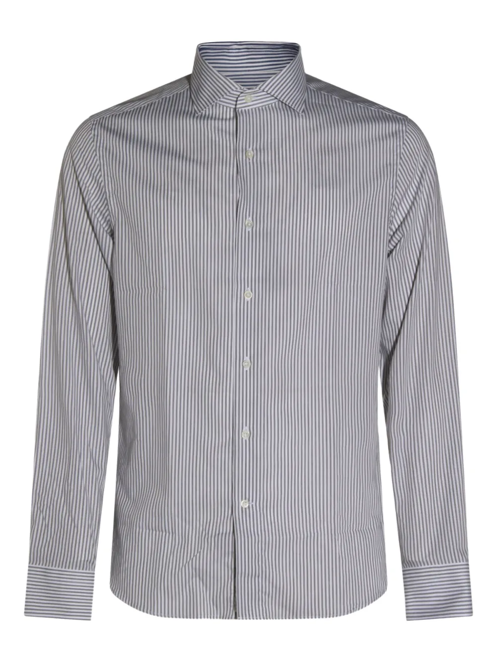 Canali striped-pattern long-sleeve shirt | Grey | Image 1