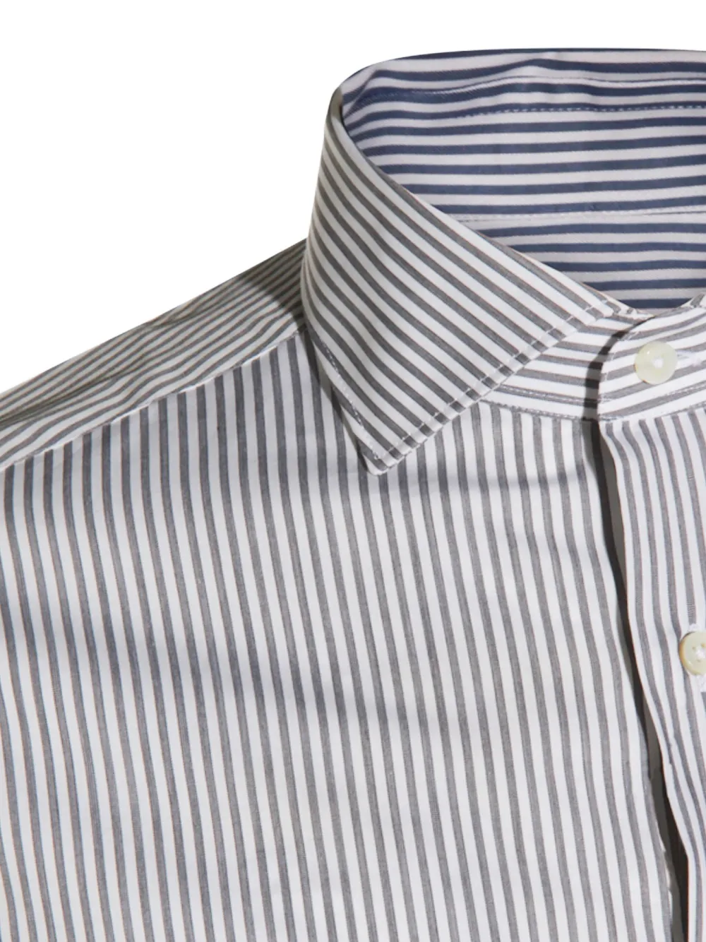 Canali Striped-pattern Long-sleeve Shirt In Gray