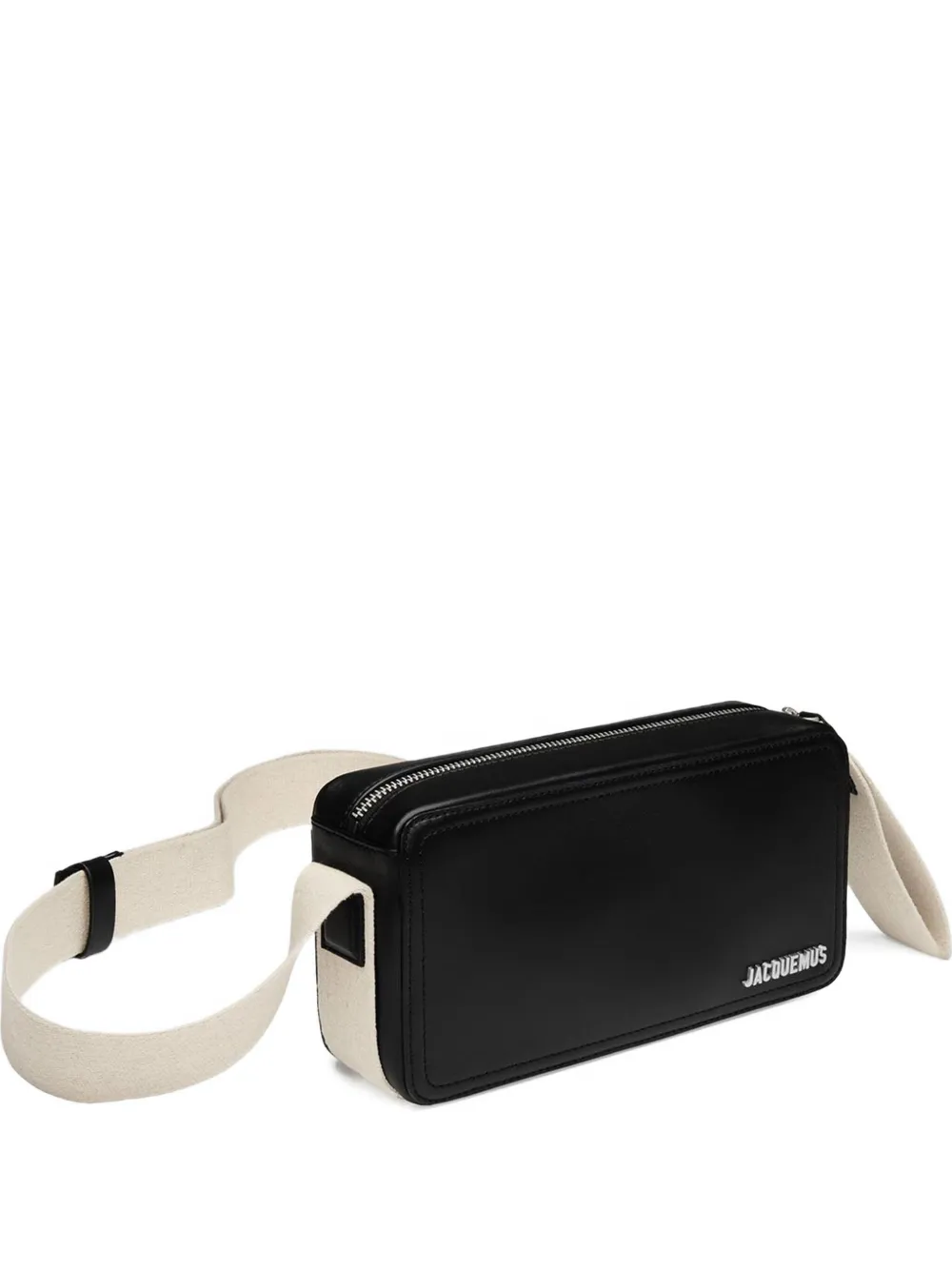 Jacquemus Le Cuerda Vertical Leather Messenger Bag In Black