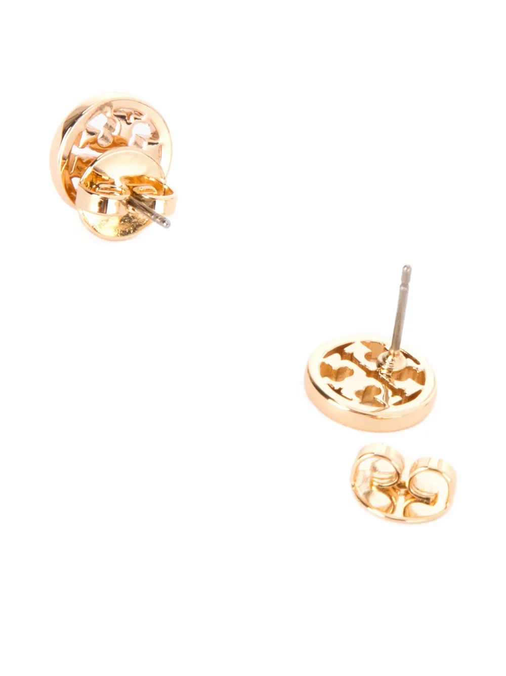 Tory Burch rounded logo-plaque earrings - Goud